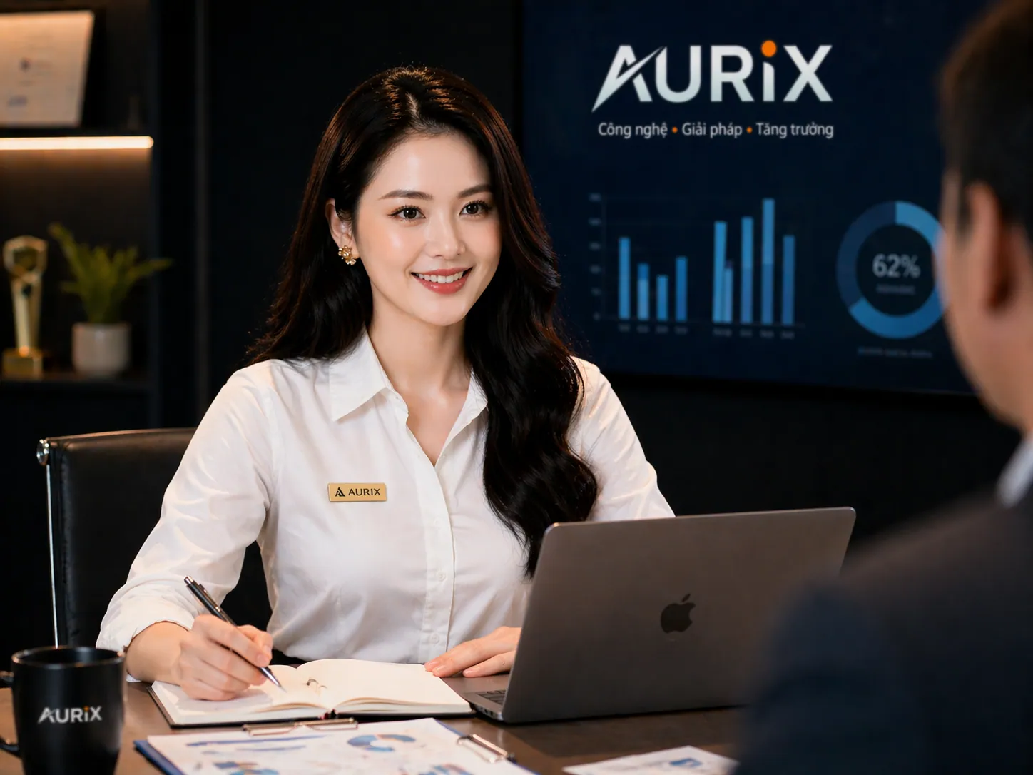 Bộ nhận diện và giao diện website riêng do Aurix thiết kế cho thương hiệu