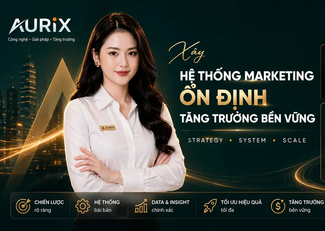 Sơ đồ giải pháp marketing tổng thể cho ngành dịch vụ của Aurix
